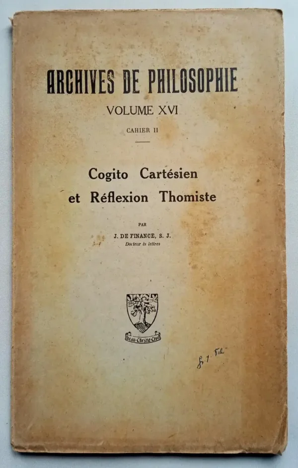 Archives de Philosophe - Cogito Cartésien et Réflexion Thomiste