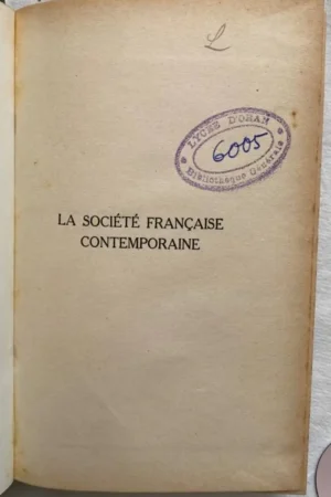La société française contemporaine